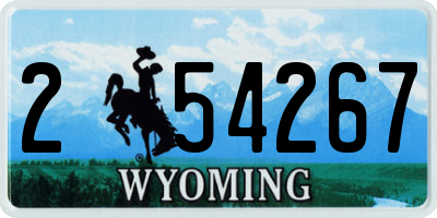 WY license plate 254267