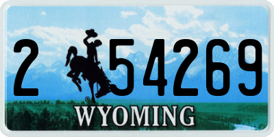 WY license plate 254269