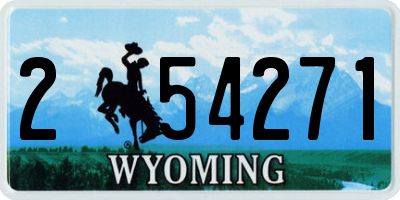 WY license plate 254271