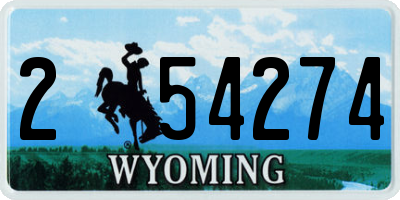 WY license plate 254274