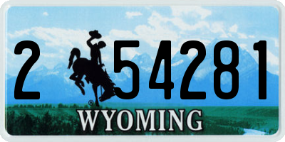WY license plate 254281