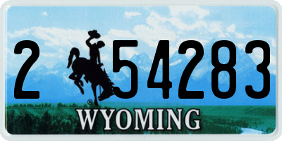 WY license plate 254283