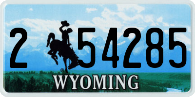 WY license plate 254285