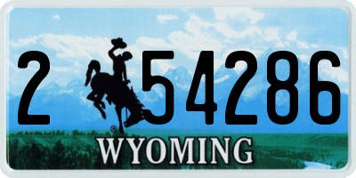 WY license plate 254286