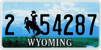 WY license plate 254287