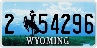 WY license plate 254296
