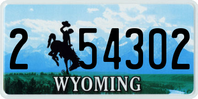 WY license plate 254302