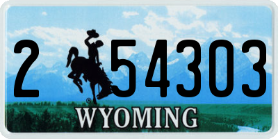 WY license plate 254303