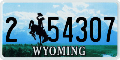 WY license plate 254307