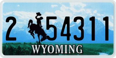 WY license plate 254311