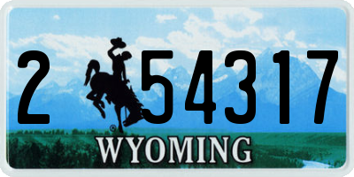 WY license plate 254317
