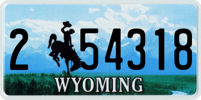 WY license plate 254318