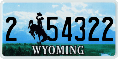 WY license plate 254322