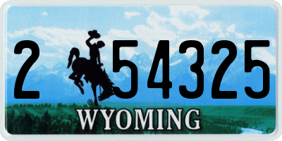 WY license plate 254325