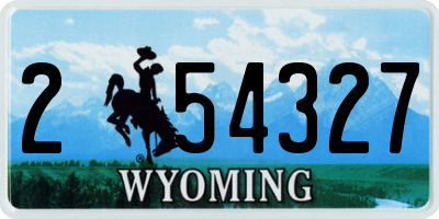 WY license plate 254327