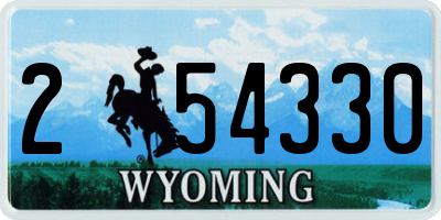 WY license plate 254330