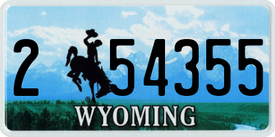 WY license plate 254355