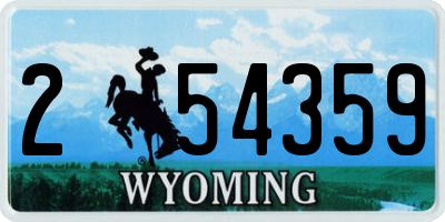 WY license plate 254359