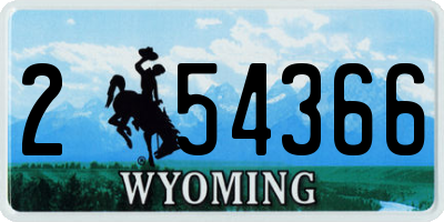 WY license plate 254366
