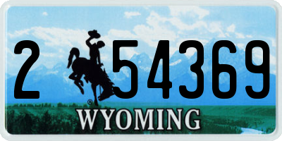 WY license plate 254369