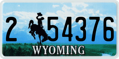 WY license plate 254376