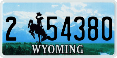 WY license plate 254380