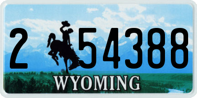 WY license plate 254388