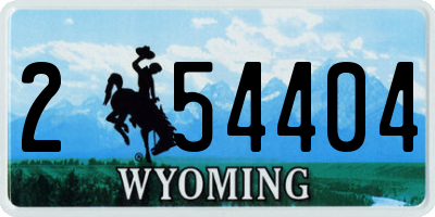 WY license plate 254404