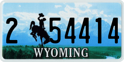 WY license plate 254414