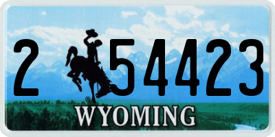 WY license plate 254423