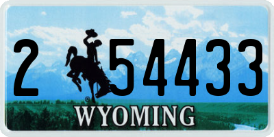 WY license plate 254433
