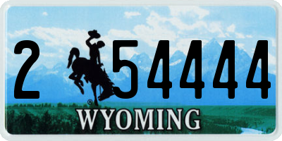 WY license plate 254444
