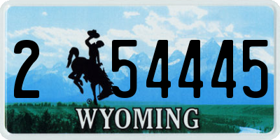 WY license plate 254445