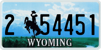 WY license plate 254451