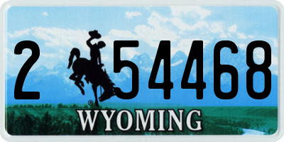 WY license plate 254468