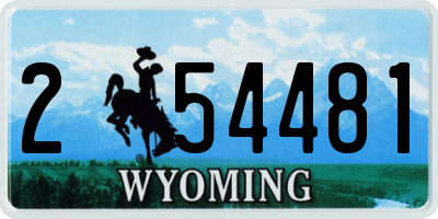 WY license plate 254481