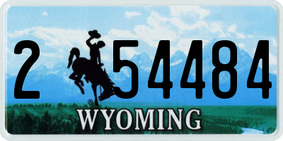 WY license plate 254484