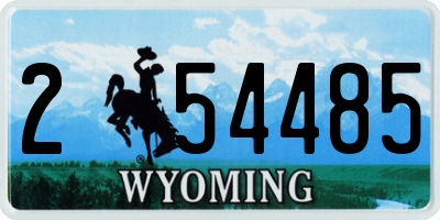 WY license plate 254485