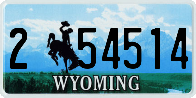 WY license plate 254514