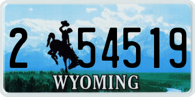 WY license plate 254519