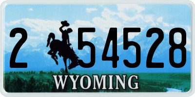 WY license plate 254528