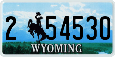 WY license plate 254530