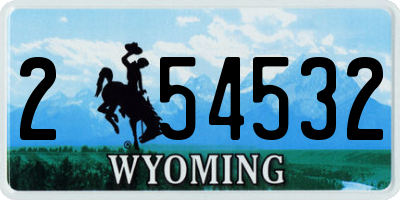 WY license plate 254532