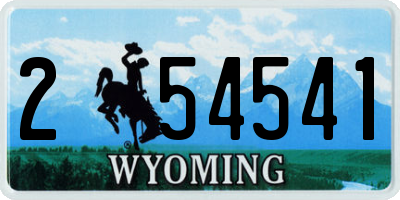 WY license plate 254541