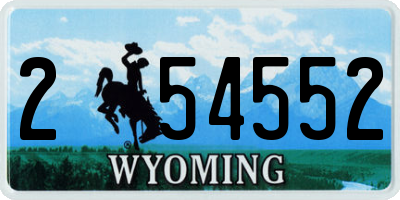 WY license plate 254552