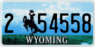 WY license plate 254558