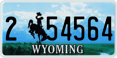 WY license plate 254564