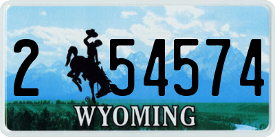 WY license plate 254574