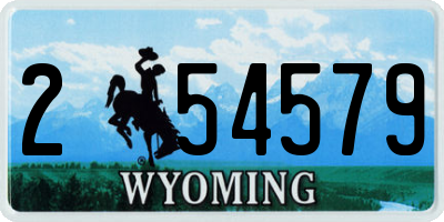 WY license plate 254579