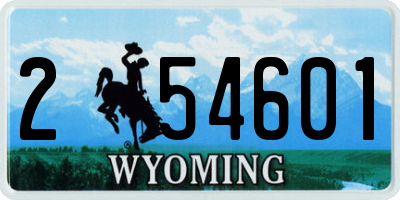 WY license plate 254601